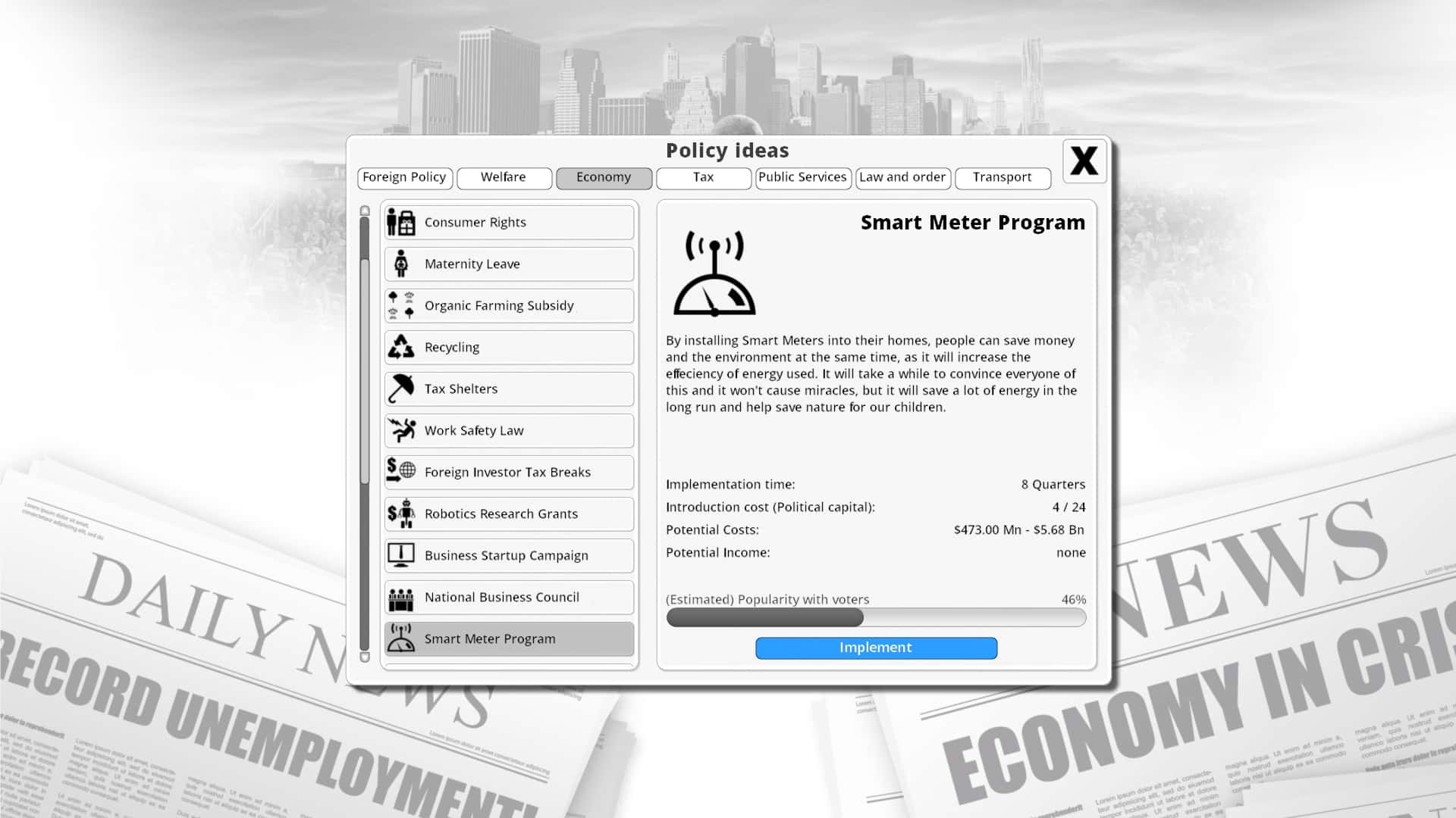 #10. Democracy 3: Social Engineering (GOG) Podle: Positech Games