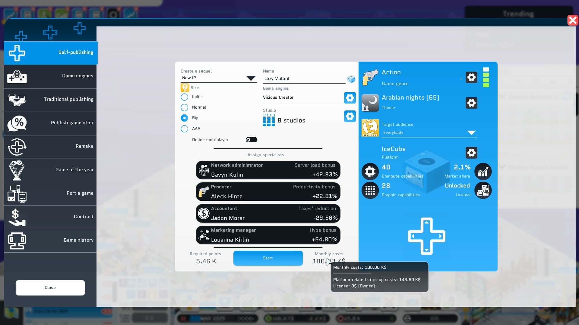 #4. City Game Studio: a tycoon about game dev (GOG) 由: Binogure Studio