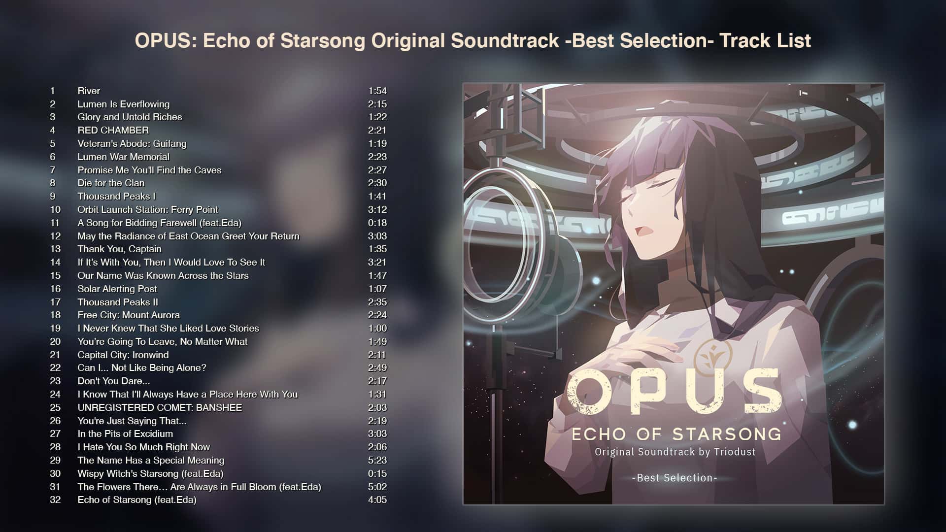 #1. OPUS: Echo of Starsong - Original Soundtrack -Best Selection- (GOG) 게시자: SIGONO INC.