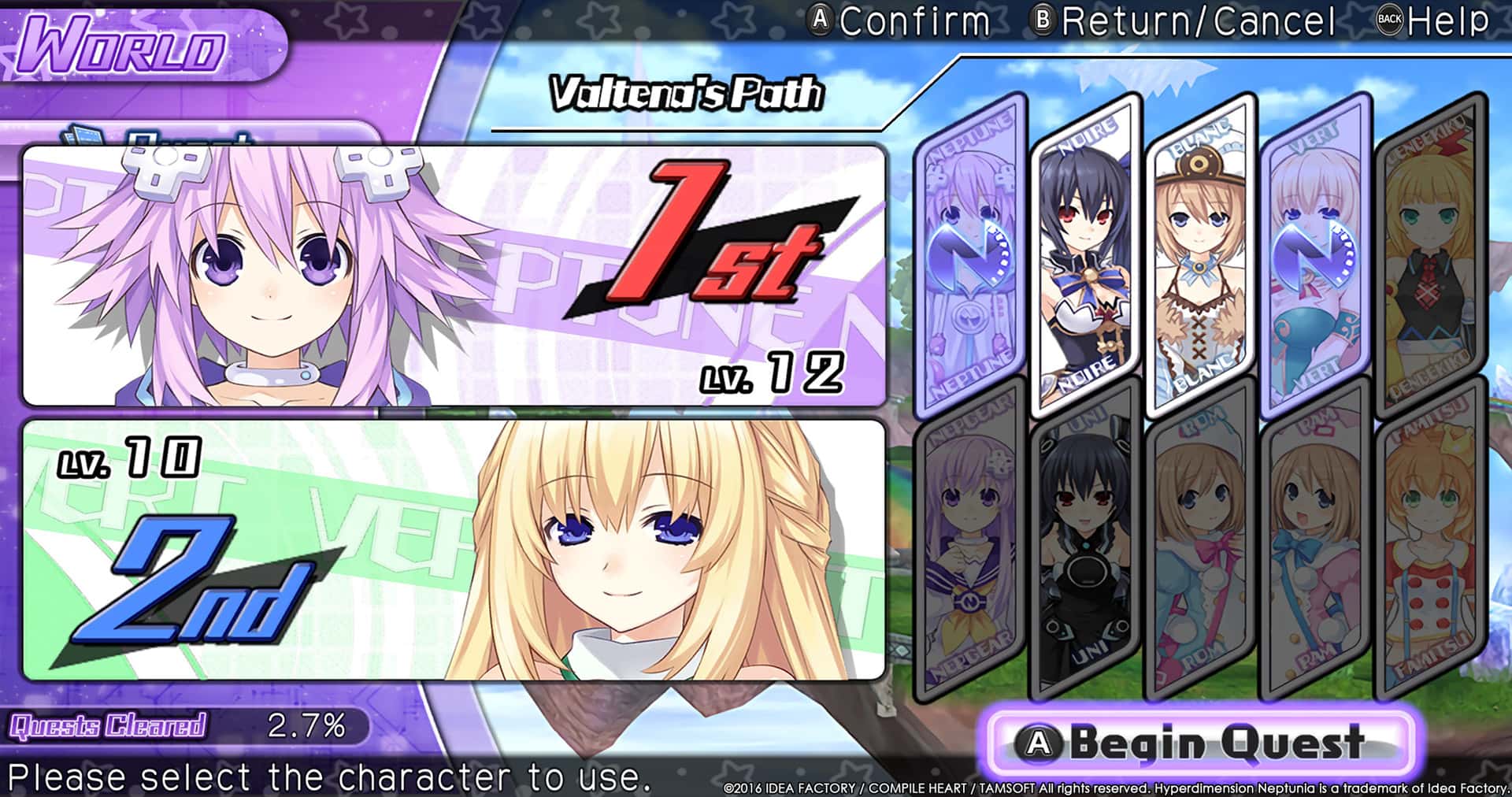 #2. Hyperdimension Neptunia U: Action Unleashed (GOG) โดย: Idea Factory International