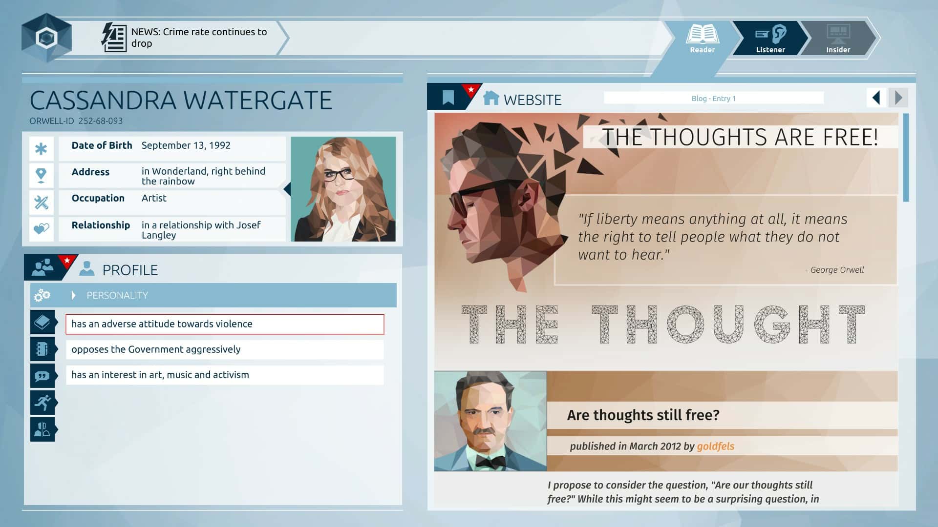 #9. Orwell: Ignorance is Strength Seasons Complete (GOG) 게시자: Daedalic Entertainment