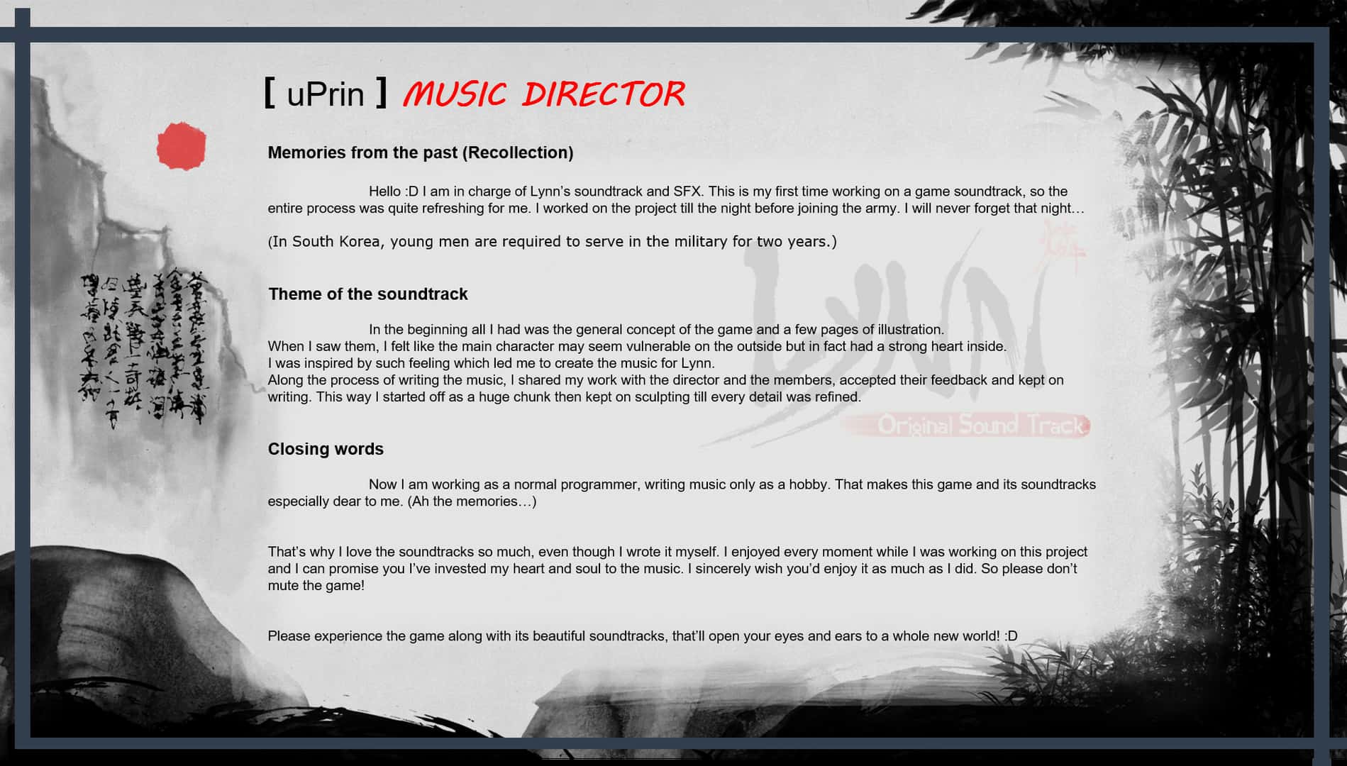 #1. Lynn , Original SoundTrack (GOG) 게시자: CAPERS