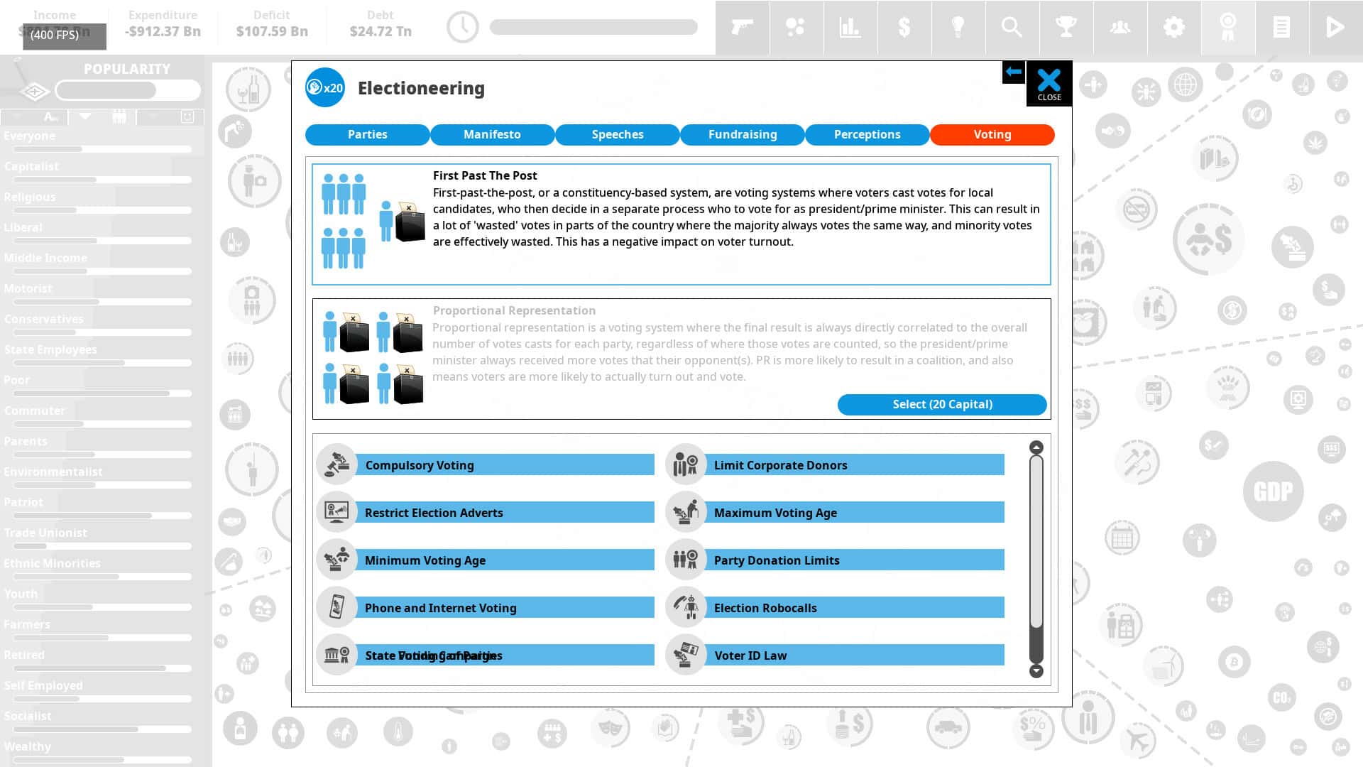 #1. Democracy 4 - Voting Systems (GOG) By: Positech Games