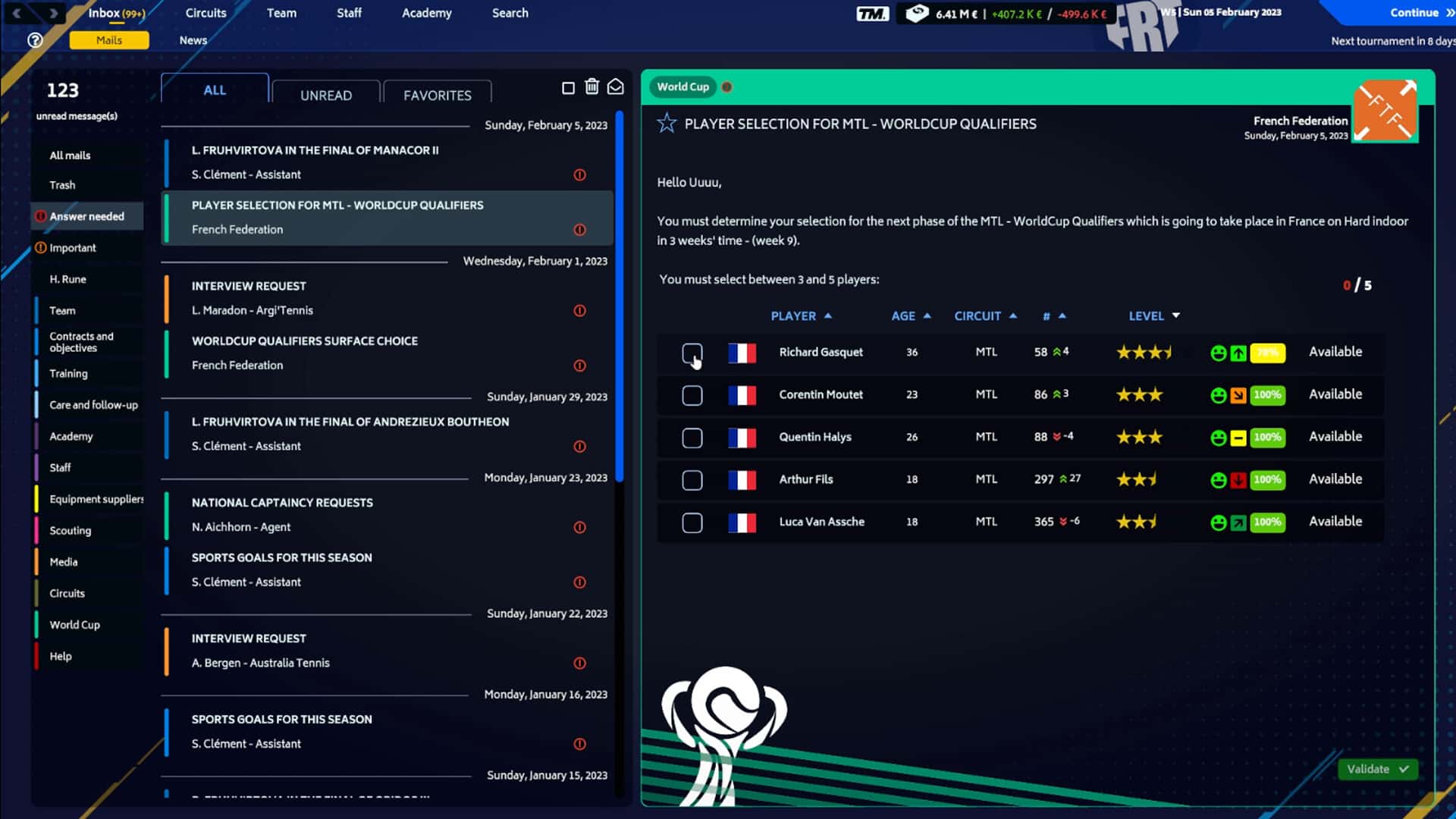 #3. Tennis Manager 2023 (GOG) By: Rebound CG