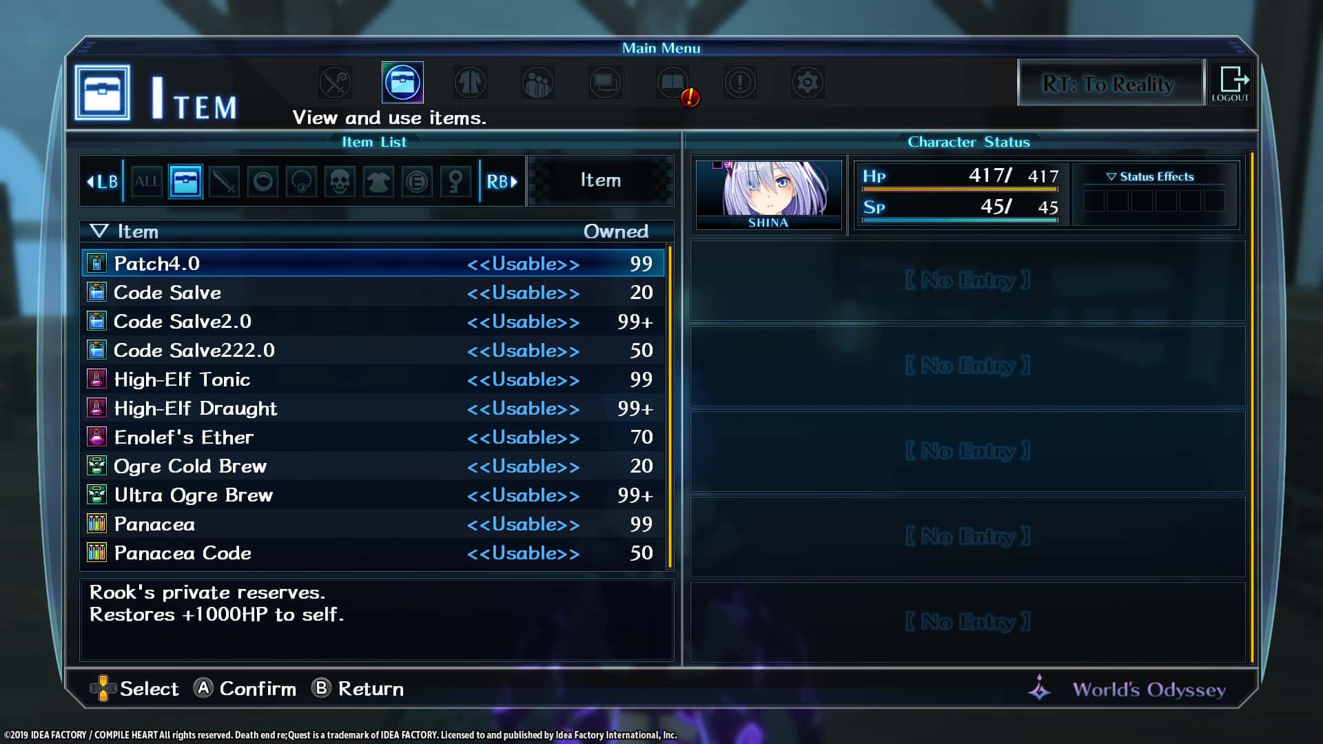 #1. Death end re;Quest - Healing Item Set (GOG) بواسطة: Idea Factory International