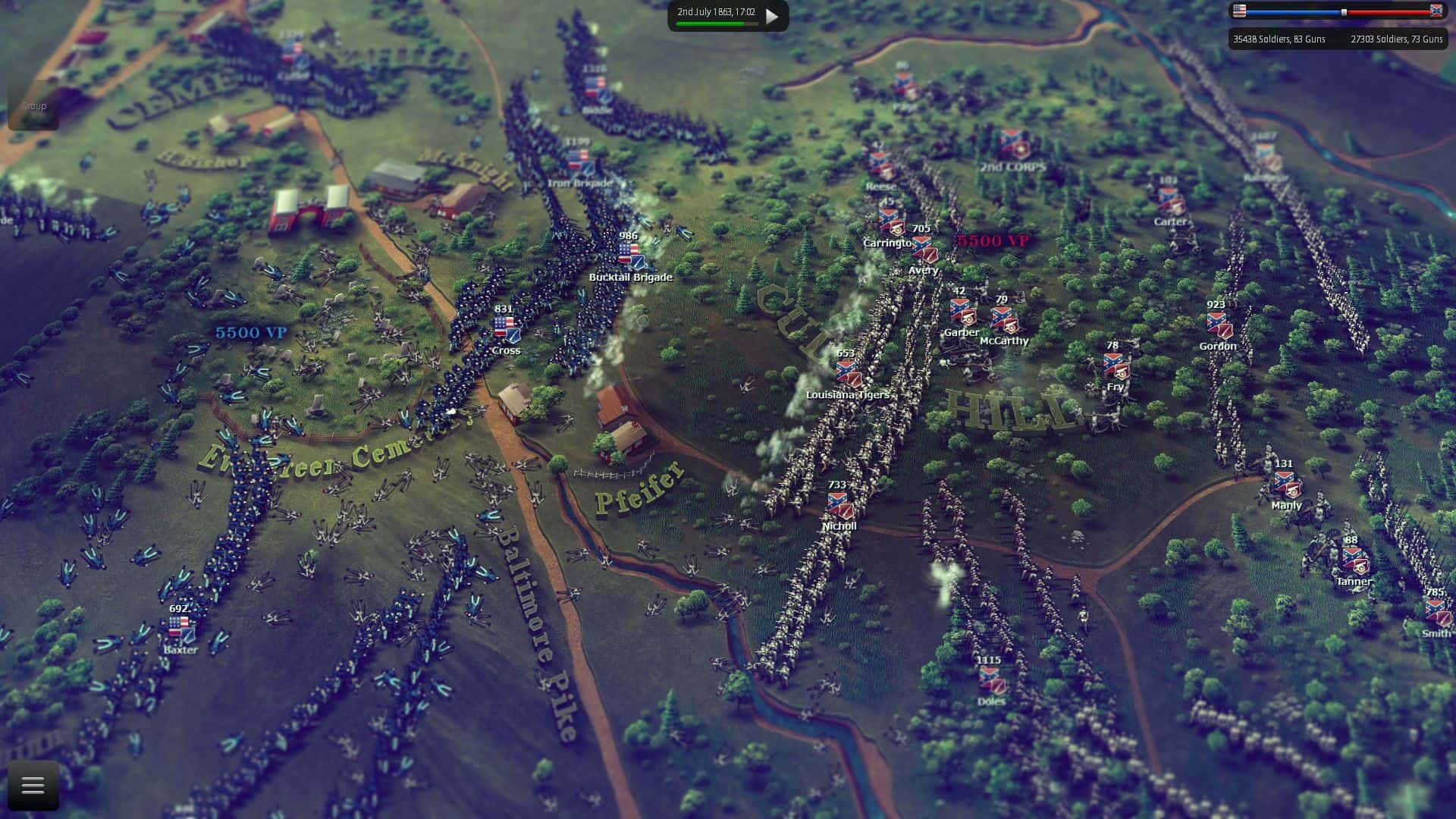 #2. Ultimate General: Gettysburg (GOG) 由: Game-Labs